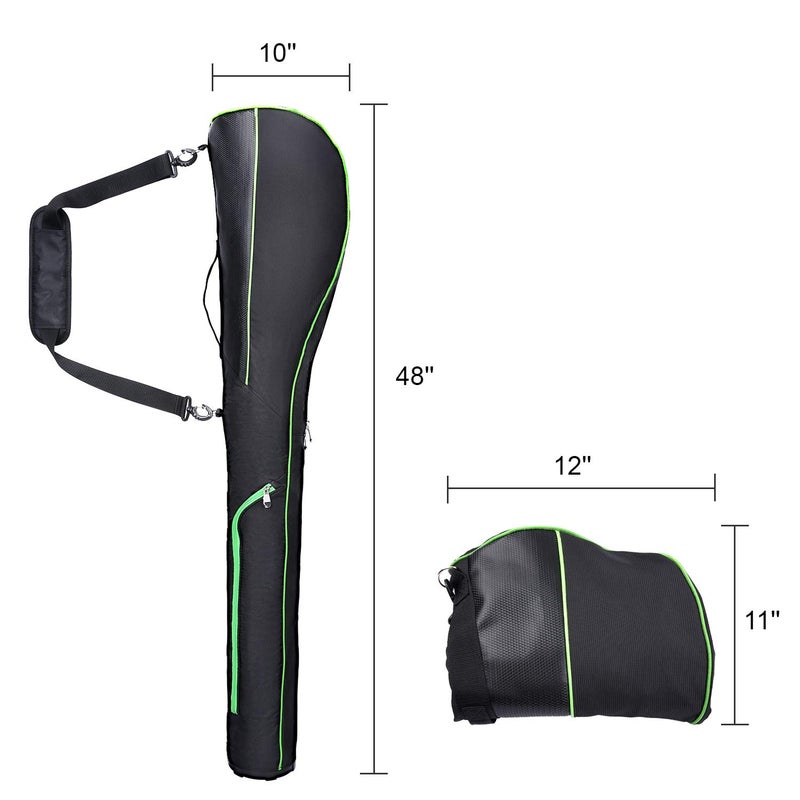 Konday Golf Club Travel Case Gun Bag Foldable with Hard Base,Driving Range Mini Course Practice Lightweight Golf Sundy Carry Bag for 7-9 Clubs,Black - Image 5